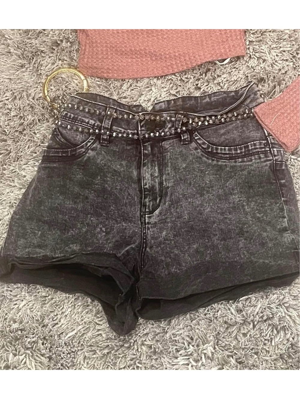 YMI faded black denim shorts Size 7
